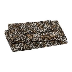 Beatrice Home Fashions 655385287272 Printed Microfiber Sheet Set Soft Twin Zara Leopard