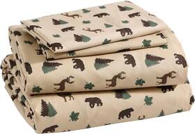 Beatrice Home Fashions 711181563603 Cozy Cabin 4-piece King Microfiber Bedding Sheet Set With