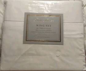 Beau Maison 734737028869 White King Bed Sheet Set 100 Cotton/ Sateen 400 Thread Count