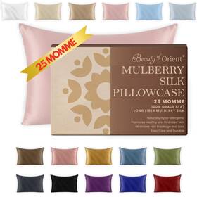 Beauty Of Orient 766871518586 25 Momme Premium Mulberry Pink Silk Pillowcase For Hair And Skin Handcrafte