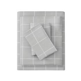 82326804 Beautyrest Queen Patterned Oversized Cotton Flannel 4pc Sheet Set Gray Windowpane 82326804 Beautyrest Queen Patterned Oversized Cotton Flannel 4pc Sheet Set Gray Windowpane
