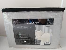 Br20-1841 Beautyrest 100% Cotton Flannel Oversized 4 Pc Sheet Set Grey Queen Br20-1841 Beautyrest 100% Cotton Flannel Oversized 4 Pc Sheet Set Grey Queen