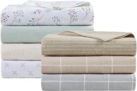 Br20-1861 Beautyrest Oversized Cotton Flannel Bedding Sheet Set Queen Grey Petals 4