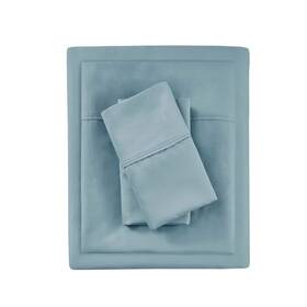 Br20-1888 Beautyrest 1000 Thread Count Heiq 4-piece Blue Cotton Blend Solid Queen Cooling Sheet Set