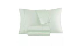 Mch20-4525 Beautyrest Black Liquid Cotton 400thread Seafoam 4 Pc King Sheet Set Luxurious