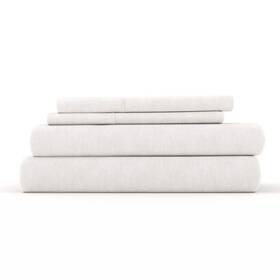 Becky Cameron 816651025527 4-piece Natural Solid Linen And Rayon From Bamboo Blend California King Deep Pocke