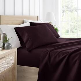 86119109 Becky Cameron 4 Piece Bed Sheet Set Solid Double Brushed Microfiber Ultra Soft Deep