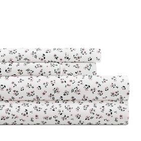 91525571 Becky Cameron Delicate Blossoms Floral Patterned Ultra-soft 4 Piece Bed Sheet Set -