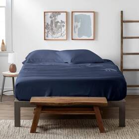Ieh-4pc-bam-ck-na Becky Cameron Sheet Set Solid 300-thread Count California King 4-piece Navy