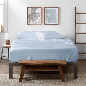 Ieh-4pc-bam-q-lbl Becky Cameron Sheet Set 4-piece Light Blue 300-thread Count Queen Antimicrobial