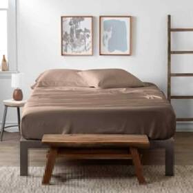 Ieh-4pc-bam-tw-ta Becky Cameron Sheet Set Twin 4-piece Adult Imported Rayon Antimicrobial Taupe