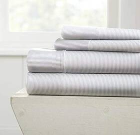 Ieh-4pc-q-lg Becky Cameron Ienjoy Home Premium Bed Sheet Set Light Gray Queen - 4 Piece