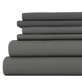 Ieh6pcqueengr Becky Cameron 6 Piece Bed Sheet Set Gray Queen Ieh6pcqueengr Becky Cameron 6 Piece Bed Sheet Set Gray Queen