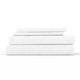 Ih-4pc-lba-k-wh Becky Cameron King Size Sheet Set 4-pc White In Solid Linen Rayon From Bamboo