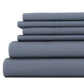 Ih-6pc-k-st Becky Cameron Sheet Sets Solid Stone Microfiber Polyester Gray King 6-piece New