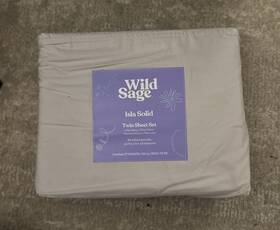 Bed Bath & Beyond 444800414047 Wild Sage Isla Solid Twin Sheet Set Brushed Percale Coconut Milk Color Bed Bath & Beyond 444800414047 Wild Sage Isla Solid Twin Sheet Set Brushed Percale Coconut Milk Color