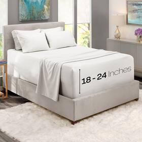 Bedding 726084791084 Extra Deep Pocket King Sheets Set - 6 Pc Soft Microfiber