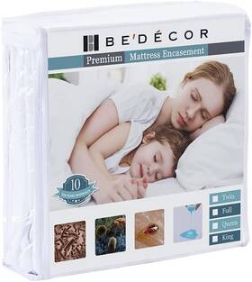Ush8201 Bedecor Zippered Twin Mattress Protector Cover For 7 Inch -9 Depth White