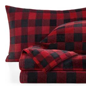 Bedelite 923534505725 Flannel Sheets Queen Size Bed Set Luxury Red And Black Plaid Christ