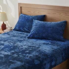 Beusa6s3l4qu Bedelite Velvet Fitted Sheet And Pillowcases Set Luxury Soft Fuzzy Bottom