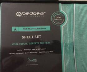 Bedgear 814874028400 Ver-tex Cooling Sheet Set Jade Green Split California King 330