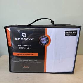 Bgs194012 Bedgear Dry-tec Performance King/cal King White Sheet Set Moisture Wicking
