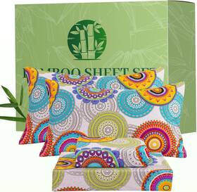 Bedlifes 313113529512 Queen Sheet Set Ultra Soft Breathable Silky Flower Bed Sheets Deep Poc