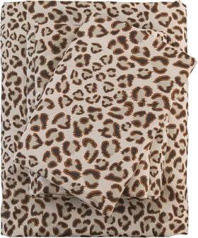 Sps-leo4-t Bedmoon Twin Leopard Sheets Brown Cheetah Pattern With