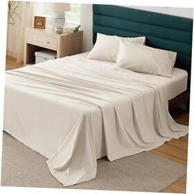 Bedshe 313047522597 100% Cotton Sheets Size - Soft Percale 3 Pieces Beige Twin 05 Biege