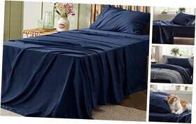 Bedshe 841745145959 Sheets Set Navy - Soft Bed 3 Pieces Hotel Luxury Twin 05
