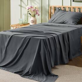 Bedsure 841745131228 Twin Sheets Set Grey - Soft Bed 3 Pieces Hotel Luxury
