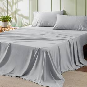 Bedsure 841745145904 Full Size Bed Sheets - 4 Pieces Soft Sheet 02 Light Grey