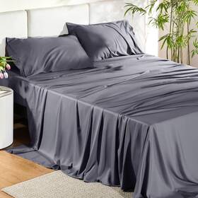 Bdsr-001234 Bedsure Queen Sheet Set Cooling Sheets For Size 01 - Dark Grey