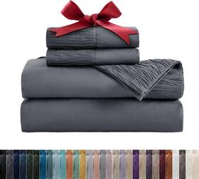Usa9c1eg2fu Bedsure Full Size Bed Sheets Grey - Soft For 01 Dark