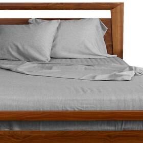 10991702 Bedvoyage Bed Sheet Set King Soft Viscose From Bamboo Blend In Silver 3-pcs