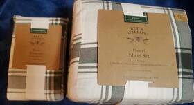 Bee & Willow 444800898878 Queen And Flannel Cotton Plaid Charcoal Sheet Set Extra Pillowcase Bee & Willow 444800898878 Queen And Flannel Cotton Plaid Charcoal Sheet Set Extra Pillowcase