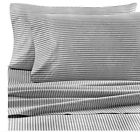 Beekman Wamsutta Nip 4pc King Sheet Set Gray Grey Stripe Flat Fitted Pillowcases 734737342811 Beekman Wamsutta Nip 4pc King Sheet Set Gray Grey Stripe Flat Fitted Pillowcases 734737342811