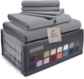 Belador 445046641610 Silky Soft Sheet Set - Luxury 6 Piece Bed Sheets For Queen Size Belador 445046641610 Silky Soft Sheet Set - Luxury 6 Piece Bed Sheets For Queen Size