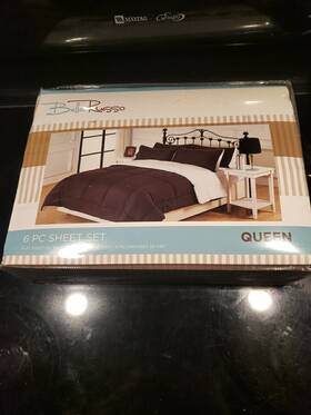 78375144 Bella Russo Queen 6pc Solid Sheet Set White Nip