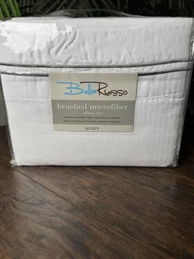 Rn64708 Bella Russo White Queen Brushed Microfiber Bed Set 4 Piece -new Sealed In Pkg Rn64708 Bella Russo White Queen Brushed Microfiber Bed Set 4 Piece -new Sealed In Pkg