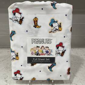 Berkshire 198062853662 Cowboy Snoopy Full Sheet Set Sheets Western Boots Stick Horse