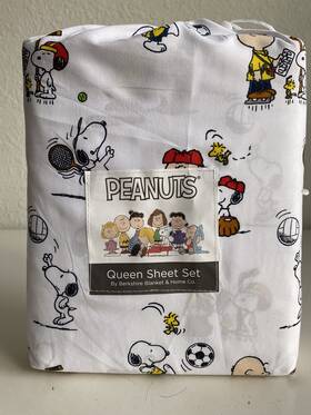 Berkshire 198062853747 Peanuts Snoopy Charlie Brown Woodstock Sports Queen Size Sheet Set Baseball New Berkshire 198062853747 Peanuts Snoopy Charlie Brown Woodstock Sports Queen Size Sheet Set Baseball New