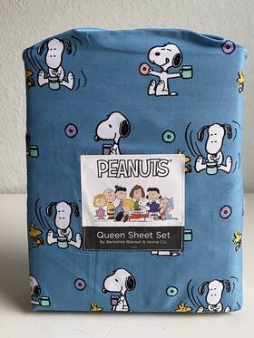 Berkshire 198062853754 Peanuts Snoopy Donuts And Coffee Queen Size Soft Sheet Set Woodstock Blue New Berkshire 198062853754 Peanuts Snoopy Donuts And Coffee Queen Size Soft Sheet Set Woodstock Blue New