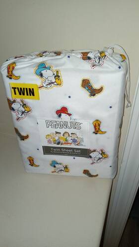 Berkshire 198062853761 New Peanuts Snoopy Twin Sheet Set 3 Piece Cowboy Western