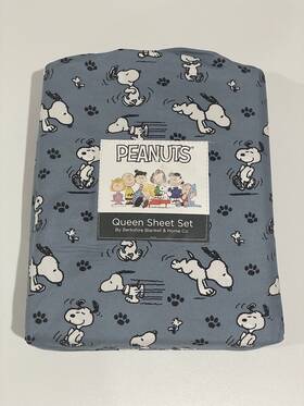 Berkshire 791551015123 Peanuts Snoopy And Woodstock Queen Sheet Set 4 Pc By Blue - New Berkshire 791551015123 Peanuts Snoopy And Woodstock Queen Sheet Set 4 Pc By Blue - New