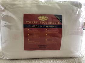 Berkshire 791551226741 New Blanket And Home Polar Fleece Sheets Set Queen Off White-new Without Tag