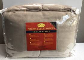 Berkshire 791551834281 New King Size Polar Fleece Sheet Set Medium Warmth - Taupe Berkshire 791551834281 New King Size Polar Fleece Sheet Set Medium Warmth - Taupe