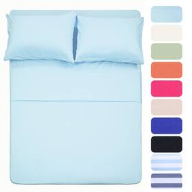 Best Season 728619224845 4 Piece Bed Sheet Set Full Baby Blue 1 Flat Fitted And 2 Pill Best Season 728619224845 4 Piece Bed Sheet Set Full Baby Blue 1 Flat Fitted And 2 Pill