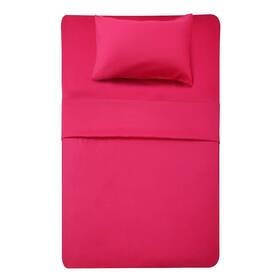 Best Season 728619224975 3 Piece Bed Sheet Set Twin Hot Pink 1 Flat Fitted And Pillo