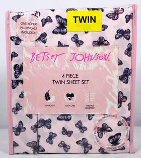 Betsey Johnson 199165024874 4 Psc Butterfly Delight Pink Twin Sheet Set Soft Sheets Betsey Johnson 199165024874 4 Psc Butterfly Delight Pink Twin Sheet Set Soft Sheets